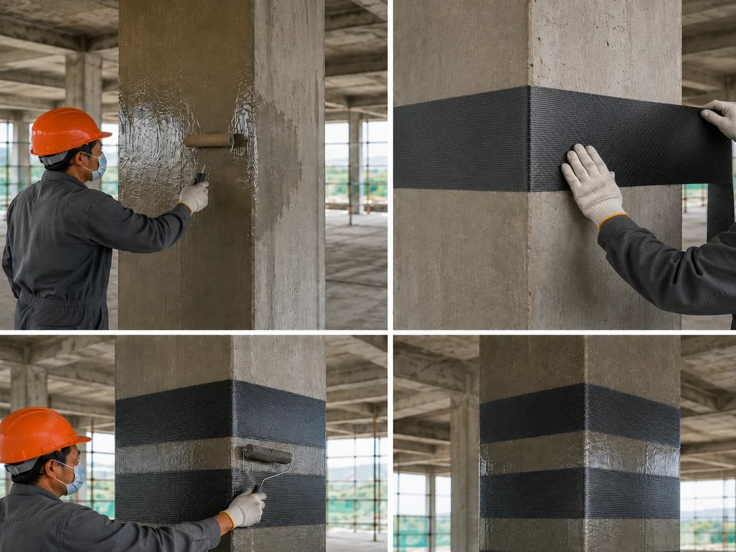Materiales del sistema FibraCarb: tejidos de fibra de carbono y adhesivos epóxicos